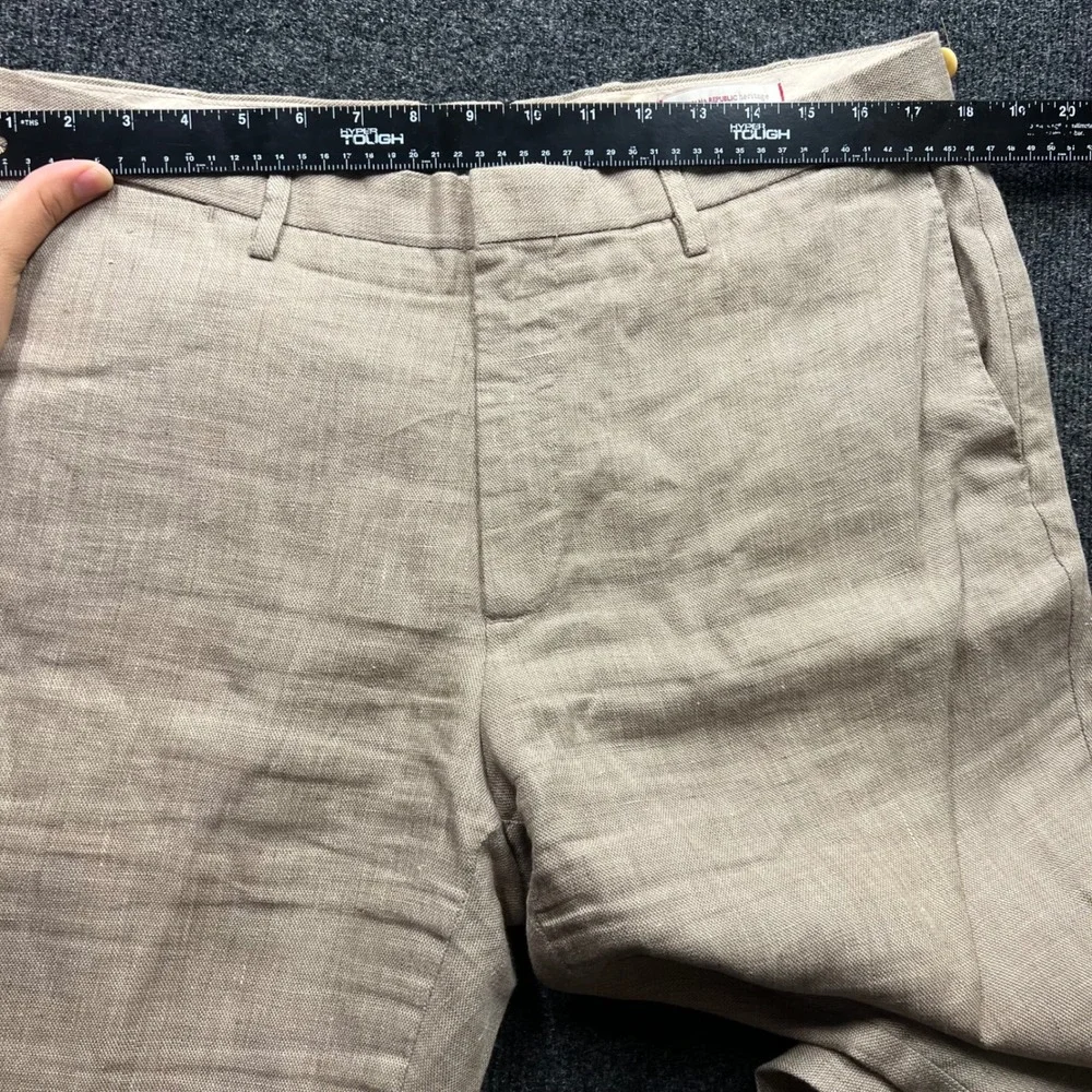 Vintage Banana Republic Heritage Mens 35x32 Khaki Linen Straight Pants 951019-00